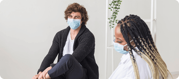 Healthcare professional viewing analytics dashboard